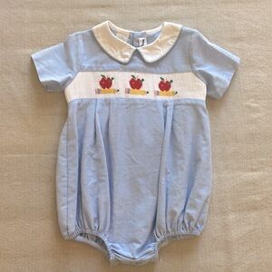 Boys Silly Goose smocked bubble- size 24 months